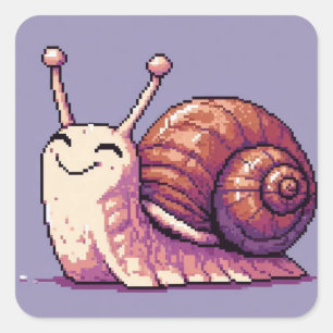 Adesivo Quadrado Smiling Snail