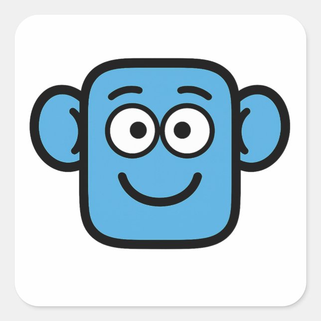 Adesivo Quadrado Smilo Happy Face Sticker (Frente)