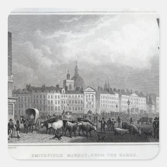 Adesivo Quadrado Smithfield Market, das Barras (Frente)
