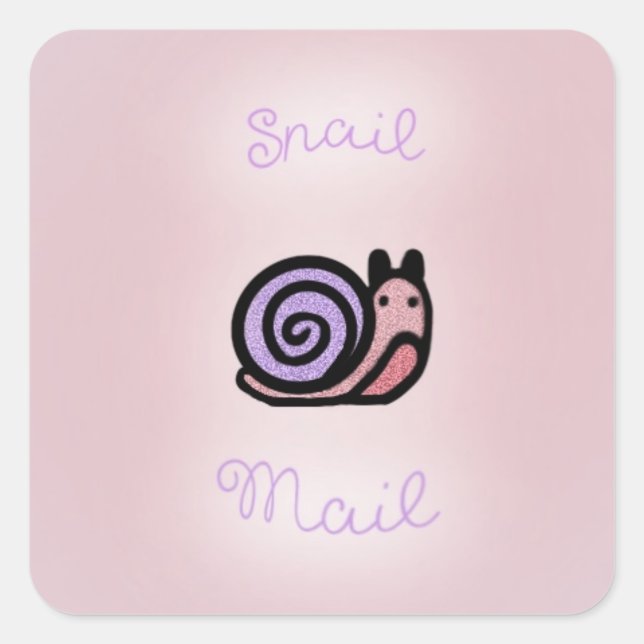 Adesivo Quadrado Snail mail stickers  (Frente)