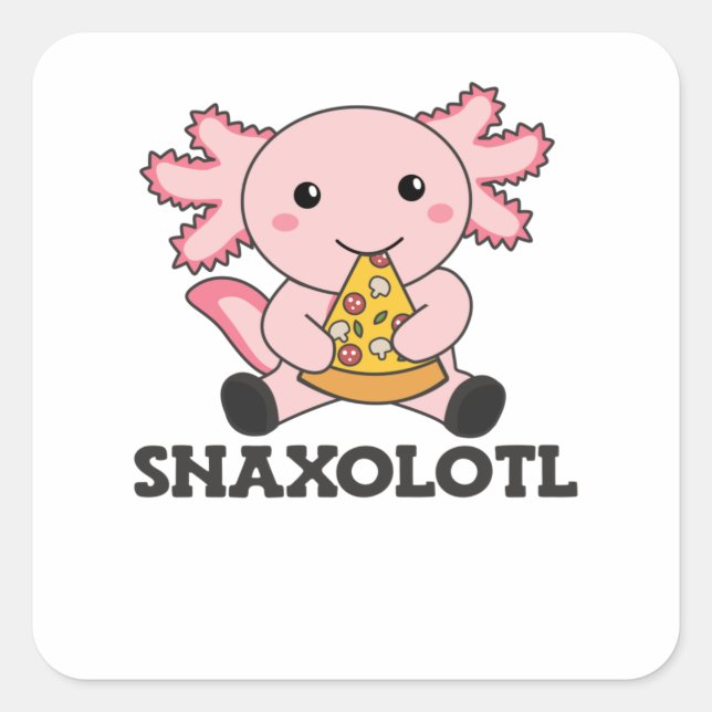 Adesivo Quadrado Snaxolotl Axolotl Pizza Adora Animais Doentes (Frente)