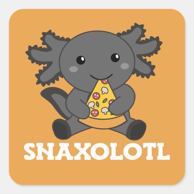 Adesivo Quadrado Snaxolotl Axolotl Pizza Alinha Praça dos Animais D (Frente)
