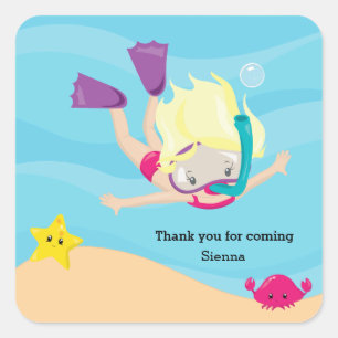 Adesivo Quadrado Snorkeling