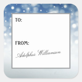 Adesivo Quadrado Snow Flurry Christmas Gift Label