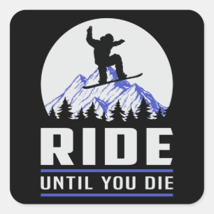 Adesivo Quadrado Snowboard Snowboard Snowboard Snowboarder Engraça