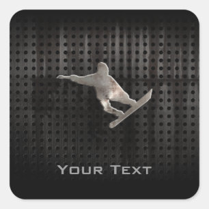 Adesivo Quadrado Snowboarding do Grunge