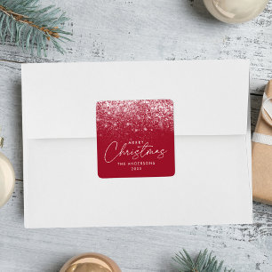 Adesivo Quadrado Snowdrift Cranberry Christmas