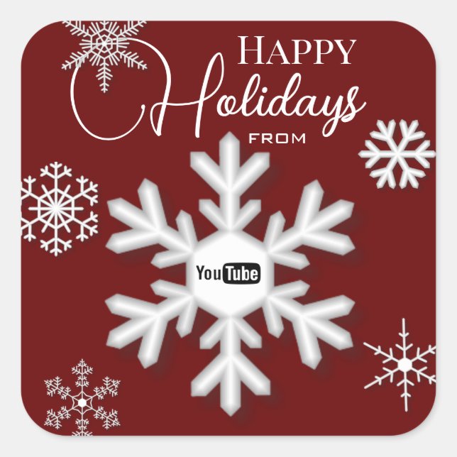 Adesivo Quadrado Snowflake Adicionar Logotipo Comercial (Frente)