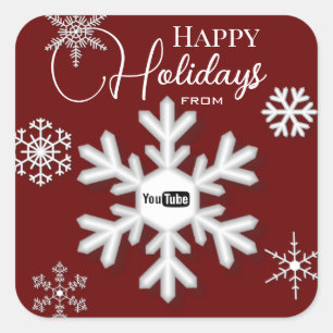 Adesivo Quadrado Snowflake Adicionar Logotipo Comercial