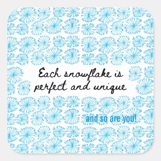 Adesivo Quadrado Snowflake Sticker (Frente)