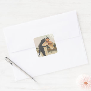 Adesivo Quadrado Snowflakes Adorava Joy Kisses Foto Casamento