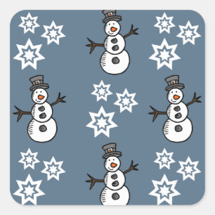 Adesivo Quadrado Snowman