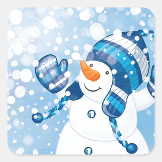 Adesivo Quadrado Snowman (Frente)
