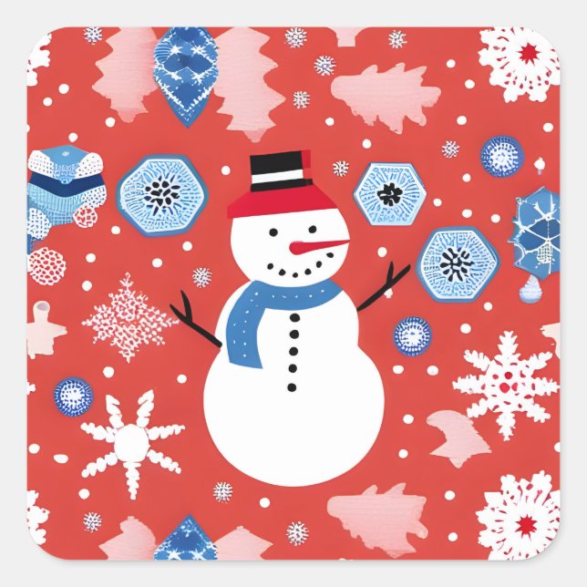 Adesivo Quadrado Snowman Chillin' (Frente)