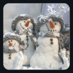 Adesivo Quadrado Snowman Christmas<br><div class="desc">Snowman</div>