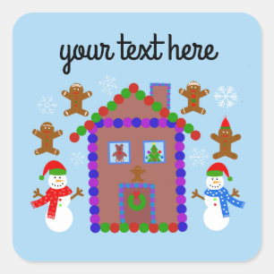Adesivo Quadrado Snowman & House #3 Stickers