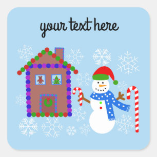 Adesivo Quadrado Snowman & House Nº 1-2 Stickers
