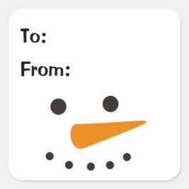 Adesivo Quadrado Snowman Simple Christmas Gift