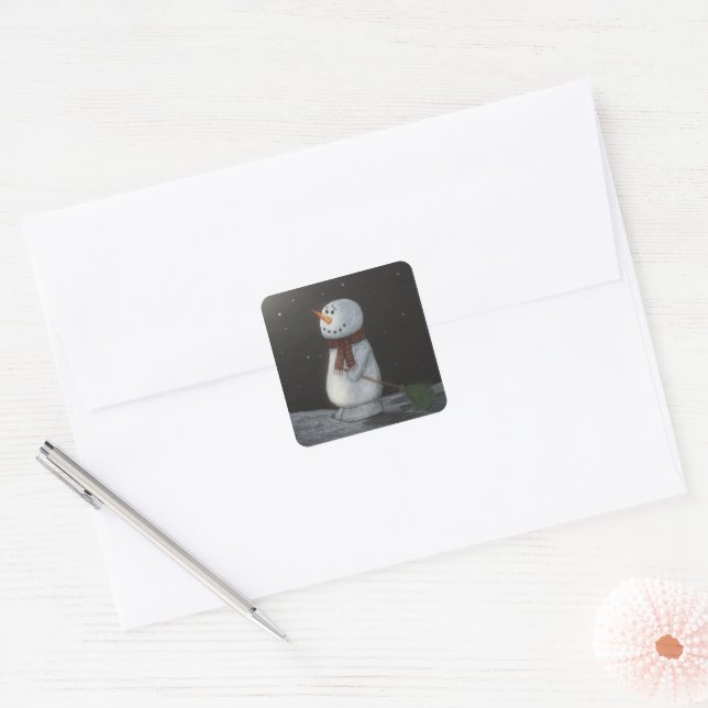 Adesivo Quadrado Snowman Sticker (Envelope)