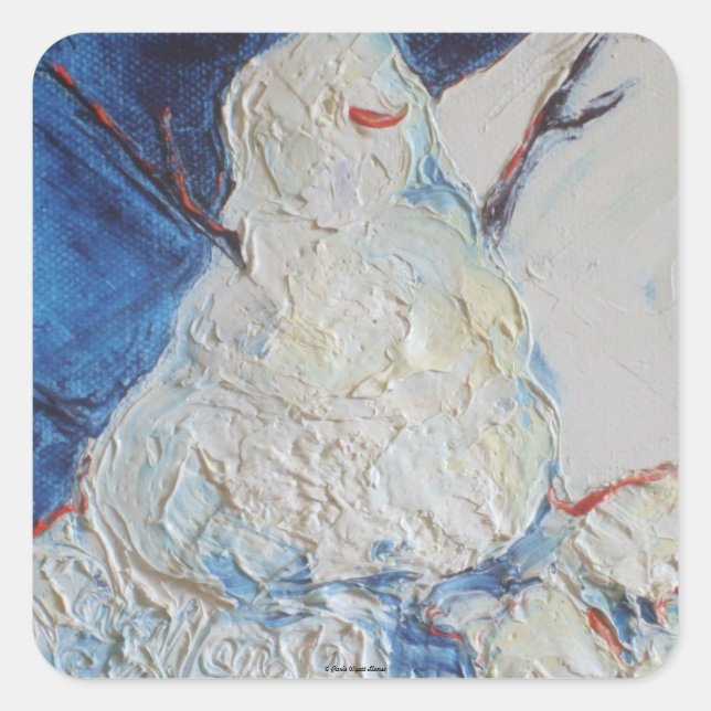 Adesivo Quadrado Snowman Sticker (Frente)