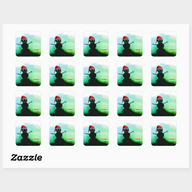 Adesivo Quadrado Snowman Stickers (Folha)