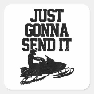 Adesivo Quadrado Snowmobile Vai Enviar Um Motor Engraçado Gif