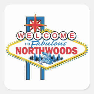 Adesivo Quadrado Snowmobiling/Bem-vindo ao Fabuloso Northwoods