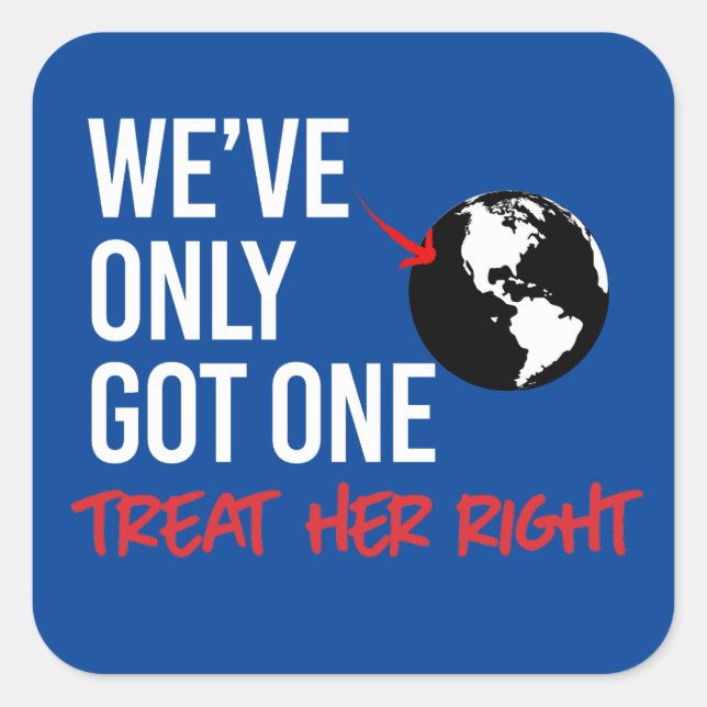 Adesivo Quadrado Só temos uma Terra (Frente)