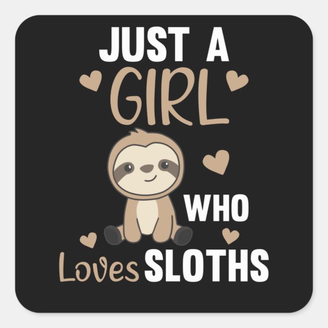 Adesivo Quadrado Só uma garota que ama a vindima de animais bonitos (Frente)