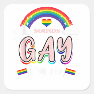 Adesivo Quadrado Soa Gay, estou na Orgulho gay