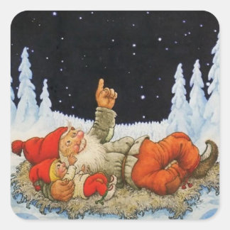 Adesivo Quadrado “Sob as Estrelas” Gnomos por Jenny Nystrom