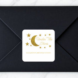 Adesivo Quadrado Sob o Aniversário das Estrelas