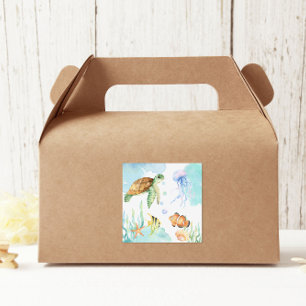 Adesivo Quadrado Sob o mar