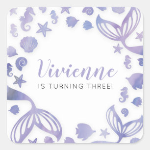 Adesivo Quadrado Sob o Mar de Sereia