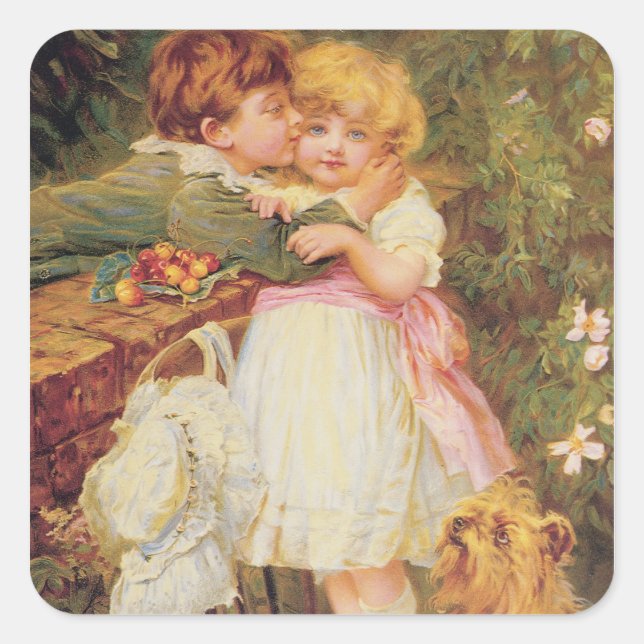 Adesivo Quadrado Sobre o Muro do Jardim (Frente)