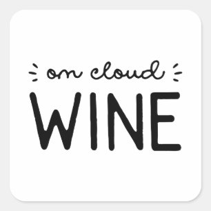 Adesivo Quadrado Sobre o Vinho em Nuvem