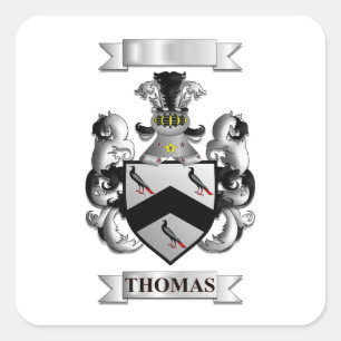 Adesivo Quadrado Sobrenome da Família Thomas e Esc