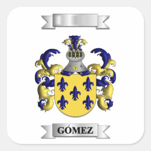 Adesivo quadrado sobrenome Gomez e escudo