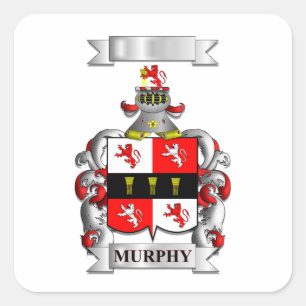Adesivo Quadrado Sobrenome Murphy e Escudo