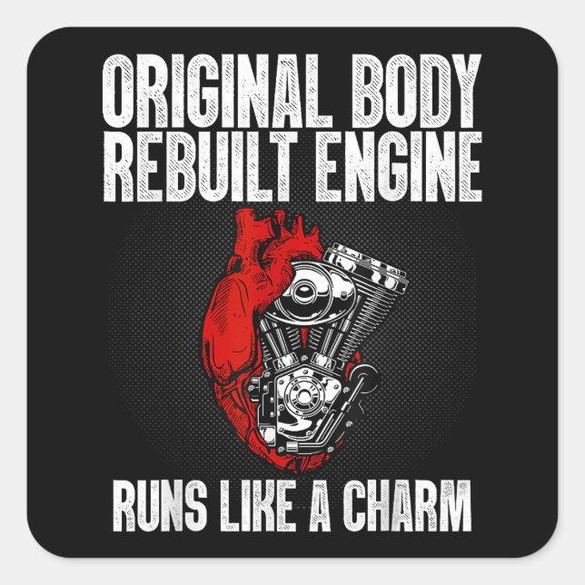 Adesivo Quadrado Sobrevivente de Recuperação de Cirurgia Funcional  (Frente)