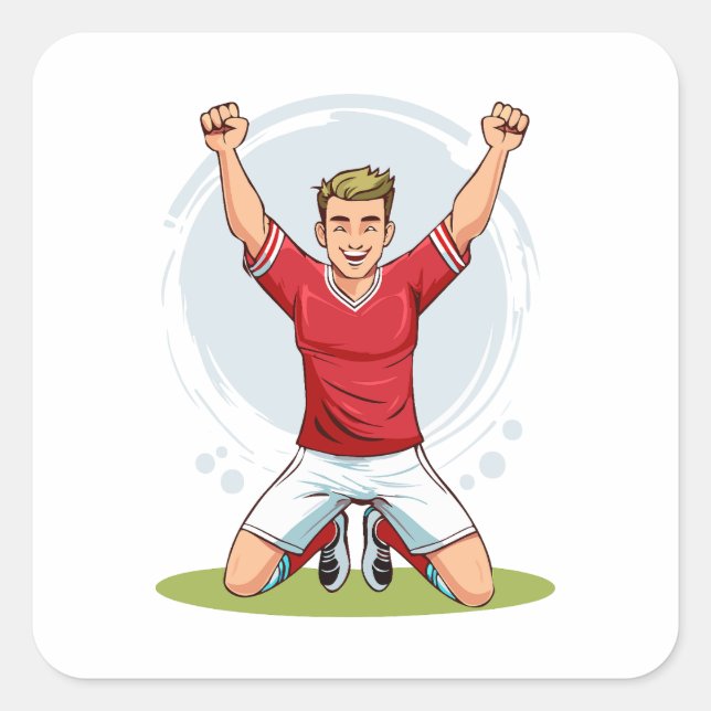 Adesivo Quadrado Soccer player man (Frente)