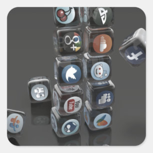 Adesivo Quadrado SOCIALUL - Sobrecarga de Mídia Social