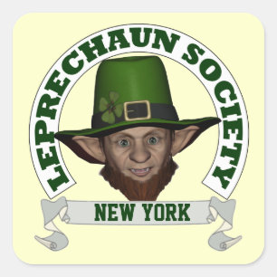 Adesivo Quadrado Sociedade engraçada do leprechaun de New York do