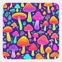 Soft Neon: Patch do Cogumelo de Cartoon