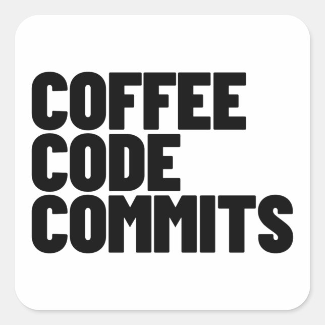 Adesivo Quadrado Software Engineer Life - Coffee Code Commits Devel (Frente)