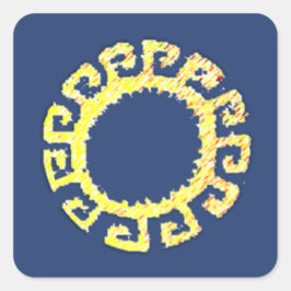 Adesivo Quadrado Sol desenho