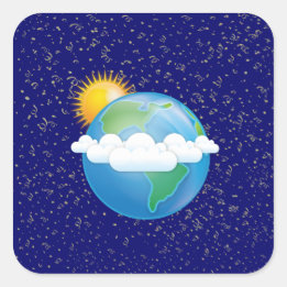 Adesivo Quadrado Sol e Terra -