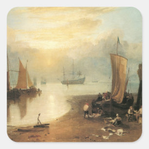 Adesivo Quadrado Sol Nascente Através do Vapor por Joseph Turner