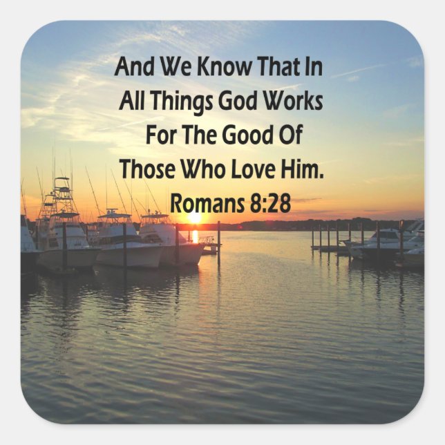 ADESIVO QUADRADO SOL NO LAGO ROMANS 8:28 SCRIPTURE (Frente)