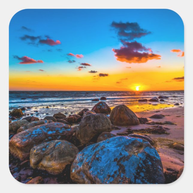 Adesivo Quadrado Sol No Mar (Frente)